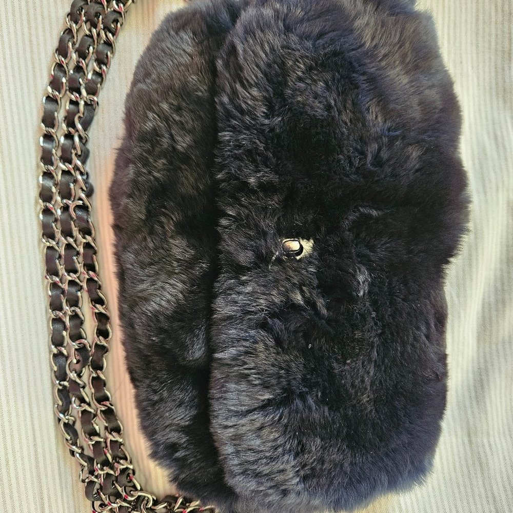 CHANEL Fur Bag with Triple Shoulder Straps